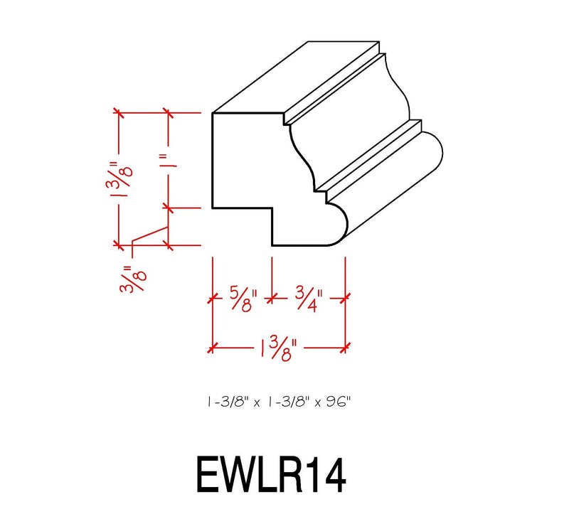 EWLR14 Kitchen Cabinet Light Rail Nose and Cove Ogea Moulding