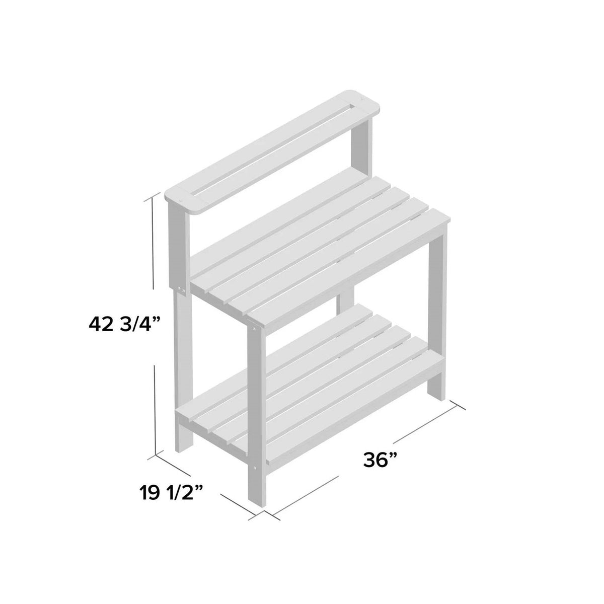 Solid Meranti Wood Outdoor Garden Potting Bench Table with Bottom Shelf, photo 5 of 5