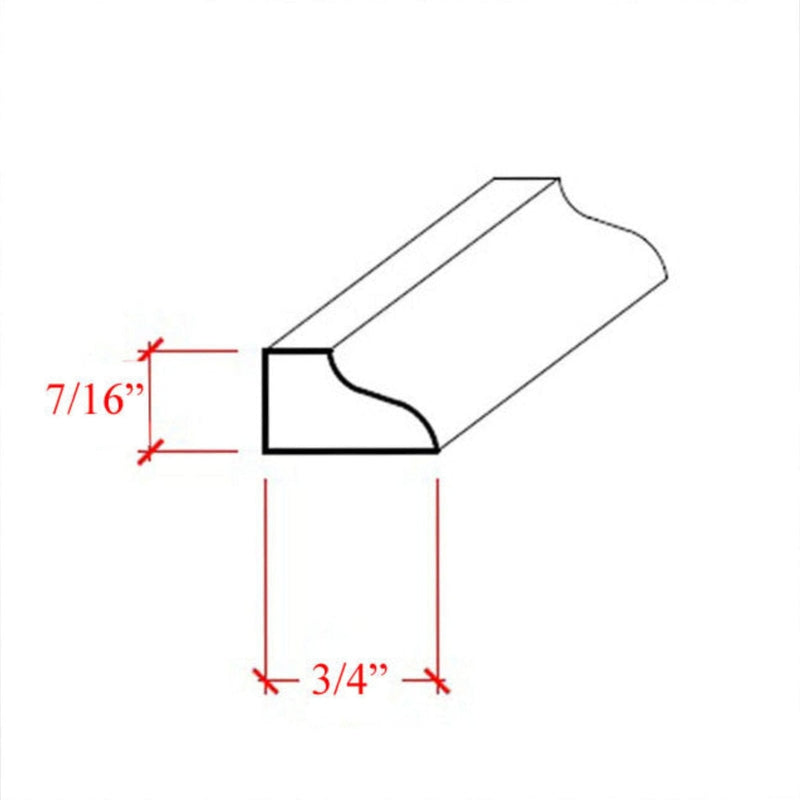 EWPM39 Ogee Panel Molding 3/4" wide x 7/16" Trim. Unfinished