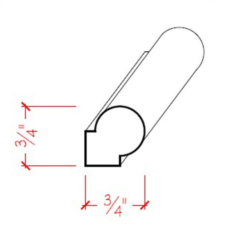 EWPM40 Round Panel Moulding Trim 3/4" x 3/4" Unfinished Solid Hardwood