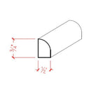 EWQR13 Quarter Round 1/2" x 3/4" Moulding Trim. Unfinished