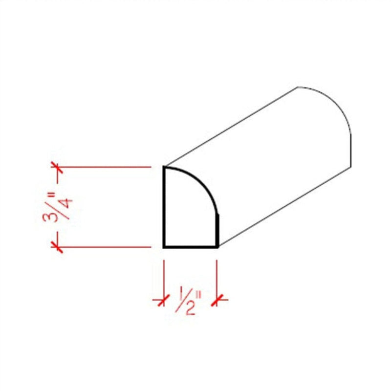 EWQR13 Quarter Round 1/2" x 3/4" Moulding Trim. Unfinished