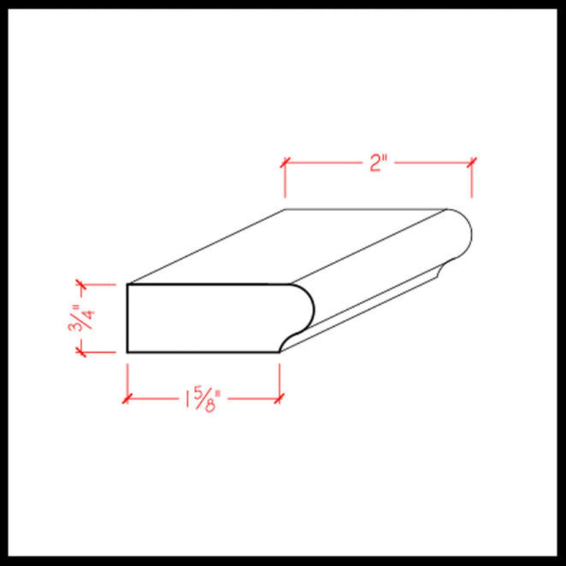EWWS11 Colonial Windowsill 2" wide x 3/4" Stool. Unfinished