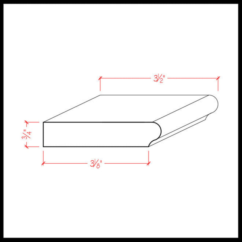EWWS12 Colonial Windowsill 3-1/2" wide x 3/4" Stool. Unfinished