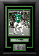 AJ Brown Kelly Green Philadelphia Eagles 8" x 10" Framed Spotlight Photo with Engraved Autograph