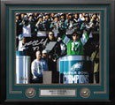 Brent Celek Super Bowl Champions Victory Speech Philadelphia Eagles Autographed 16x20 Framed Photo by Dynasty Sports & Framing