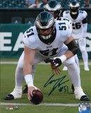 Cam Jurgens in Action Philadelphia Eagles Autographed 8" x 10" Football Photo by Dynasty Sports & Framing