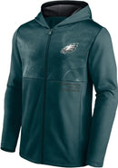 Philadelphia Eagles Poly Fleece Defender Green Full-Zip Hooded Sweatshirt by Dynasty Sports & Framing