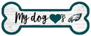 Philadelphia Eagles Football Dog Bone White Wooden Sign