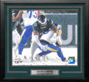 Jalen Carter Snow Bowl Sack Philadelphia Eagles 16" x 20" Framed Football Photo by Dynasty Sports & Framing
