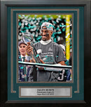 Jalen Hurts Super Bowl LIX Lombardi Trophy Philadelphia Eagles 8" x 10" Framed Football Photo by Dynasty Sports & Framing