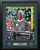 Jalen Hurts Super Bowl LIX Lombardi Trophy Philadelphia Eagles 16" x 20" Framed Football Photo by Dynasty Sports & Framing