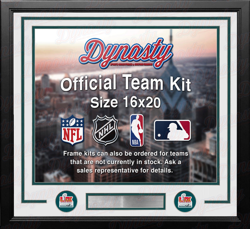 Philadelphia Eagles Super Bowl LIX Champions Custom NFL Football 16x20 Picture Frame Kit (3 Colors)