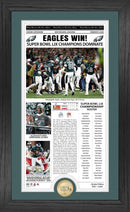 Philadelphia Eagles Super Bowl LIX Champions Front Page Cover Bronze Coin Photo Mint by Dynasty Sports & Framing