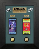 Philadelphia Eagles Deluxe Super Bowl Ticket Collection Gold Coin Photo Mint by Dynasty Sports & Framing