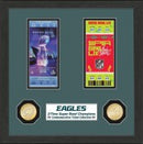 Philadelphia Eagles Super Bowl Ticket Collection Bronze Coin Photo Mint by Dynasty Sports & Framing