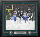 Saquon Barkley Snow Bowl Celebration Philadelphia Eagles 11" x 14" Framed Football Photo by Dynasty Sports & Framing