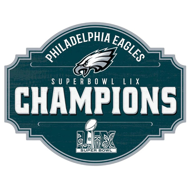 Philadelphia Eagles Super Bowl LIX Champions 12" Tavern Wood Sign