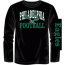 Philadelphia Eagles Throwback Wordmark Long Sleeve T-Shirt - Black by Dynasty Sports & Framing