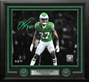 Quinyon Mitchell Kelly Green Action Philadelphia Eagles Autographed 16" x 20" Framed Photo by Dynasty Sports & Framing