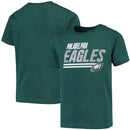 Philadelphia Eagles Youth Lined T-Shirt - Midnight Green by Dynasty Sports & Framing