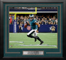 Jalen Hurts Running Action Philadelphia Eagles 16" x 20" Framed Football Photo by Dynasty Sports & Framing