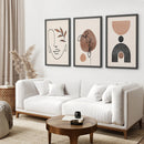 Boho Abstract Art Set of 3 - Modern Poster Bundle by Wall Art Set