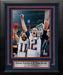 Julian Edelman & Tom Brady Super Bowl LIII New England Patriots 8" x 10" Framed Football Photo by Dynasty Sports & Framing