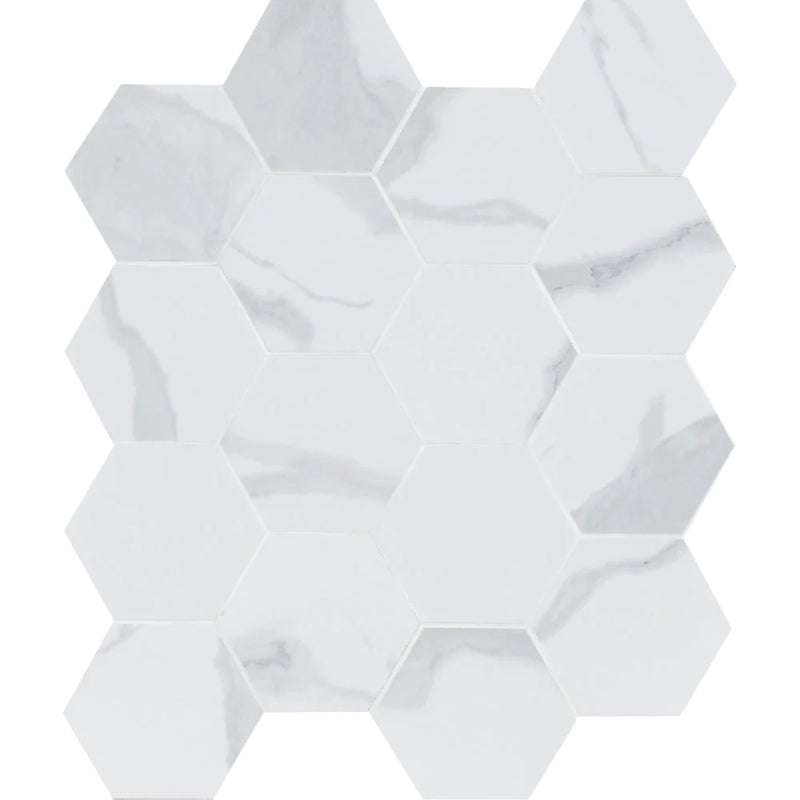 MSI Eden Statuary Porcelain Mosaic Hexagon Wall and Floor Tile