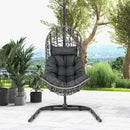 Egg Chair with Stand PE Rattan Swing Hammock Chair with Pillow and Cushion-Gray by LJGDeals