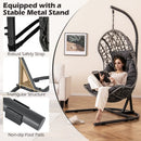 Egg Chair with Stand PE Rattan Swing Hammock Chair with Pillow and Cushion-Gray by LJGDeals