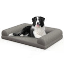 Egg-Foam Dog Crate Bed with 3-Side Bolster and Removable Washable Bed Cover-Gray by LJGDeals