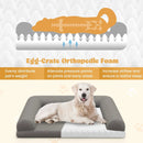 Egg-Foam Dog Crate Bed with 3-Side Bolster and Removable Washable Bed Cover-Gray by LJGDeals