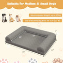 Egg-Foam Dog Crate Bed with 3-Side Bolster and Removable Washable Bed Cover-Gray by LJGDeals