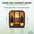 Peak Saunas El Capitan 4-Person Outdoor Full Spectrum Infrared Sauna with XL Medical-Grade Red Light Therapy and Smart WiFi App Control