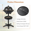 Electric BBQ Grill 1200W Indoor Outdoor Grill with 2-Zone Non-Stick Grilling Plate by LJGDeals