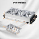 Electric Buffet Server Food Warmer with 3 Removable Trays