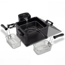 Electric Deep Fryer 5.3QT/21-Cup Stainless Steel 1700W with Triple Basket
