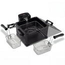 Electric Deep Fryer 5.3QT/21-Cup Stainless Steel 1700W with Triple Basket by LJGDeals