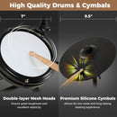 Electric Drum Set Foldable Drum Kit with 10 Demos and USB MIDI and 2 Drumsticks by LJGDeals