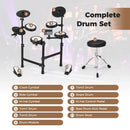 Electric Drum Set Foldable Drum Kit with 10 Demos and USB MIDI and 2 Drumsticks by LJGDeals