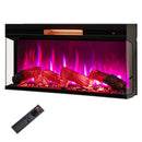 36 Inch 3-Sided 1500W Electric Fireplace with 7-Color Flame-Black by LJGDeals