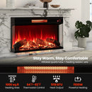 36 Inch 3-Sided 1500W Electric Fireplace with 7-Color Flame-Black by LJGDeals