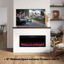 Electric Fireplace 40/50/60 Inches Recessed and Wall Mounted for 2' x 6' Stud by LJGDeals