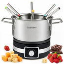 Electric Fondue Pot Set with 6 Forks - 2.6 Quart Capacity by DirectDeals