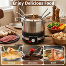 Electric Fondue Pot Set with 6 Forks - 2.6 Quart Capacity by DirectDeals