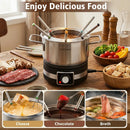 Electric Fondue Pot Set with 6 Forks - 2.6 Quart Capacity by LJGDeals