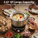 Electric Fondue Pot Set with 6 Forks - 2.6 Quart Capacity by LJGDeals
