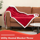 Electric Heated Blanket Throw Reversible Flannel and Sherpa Blanket by LJGDeals