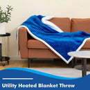 Electric Heated Blanket Throw Reversible Flannel and Sherpa Blanket by LJGDeals